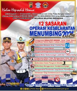 Satlantas Polres Basel Menggelar Operasi Menumbing 2024, Nyaman Berkendara Untuk Keselamatan Kita Bersama
