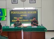 Prajurit Kodim 0432/Basel Menerima Penyuluhan Hukum dari Kunrem 045/Gaya