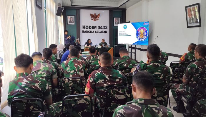 Kodim 0432/Bangka Selatan dan BNNK Perkuat Komitmen Perangi Narkoba Melaluin Penyuluhan P4GN