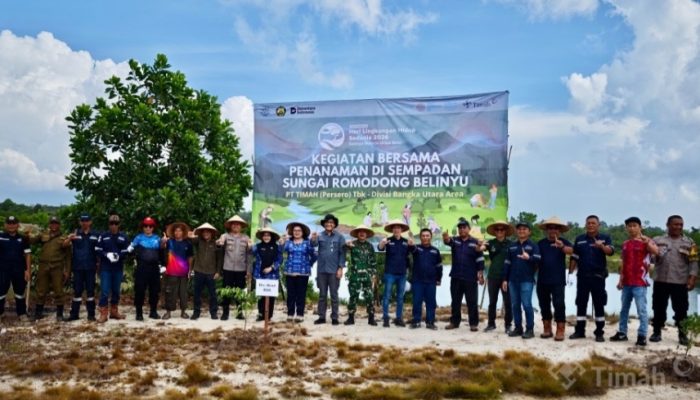 Aksi Nyata Hari Lingkungan Hidup, PT TIMAH Tanam Ratusan Pohon di Sempadan Sungai Romodong