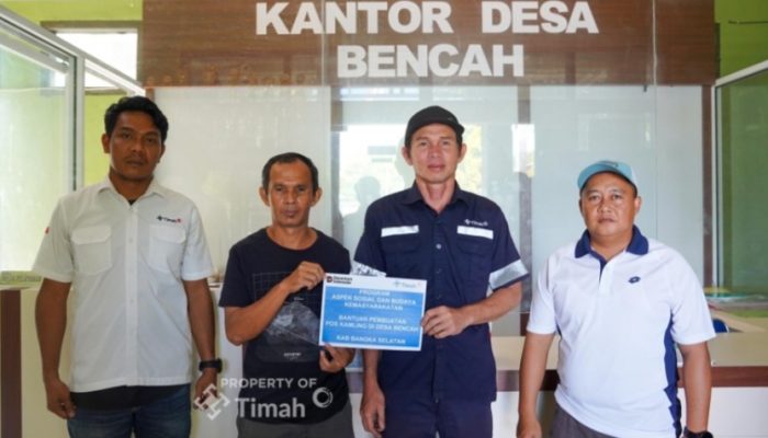 Dukung Keamanan Warga, PT TIMAH Bantu Bangun Pos Kamling di Desa Bencah