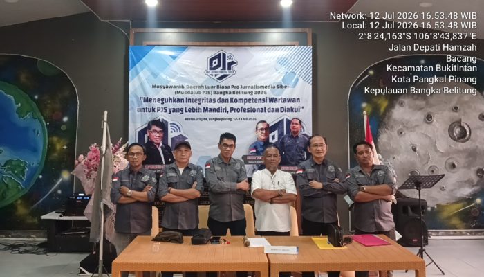 Musdalub PJS Babel Berlangsung Sukses, Agus Eko Terpilih Secara Aklamasi Pimpin DPD PJS Babel Periode 2026–2027