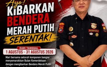 SENKOM Mitra Polri Bangka Selatan Ajak Masyarakat Kibarkan BENDERA MERAH PUTIH