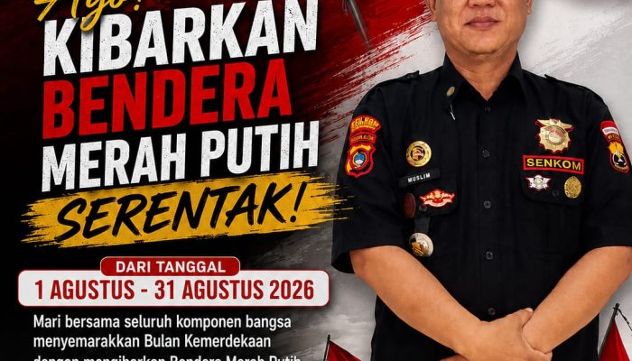 SENKOM Mitra Polri Bangka Selatan Ajak Masyarakat Kibarkan BENDERA MERAH PUTIH